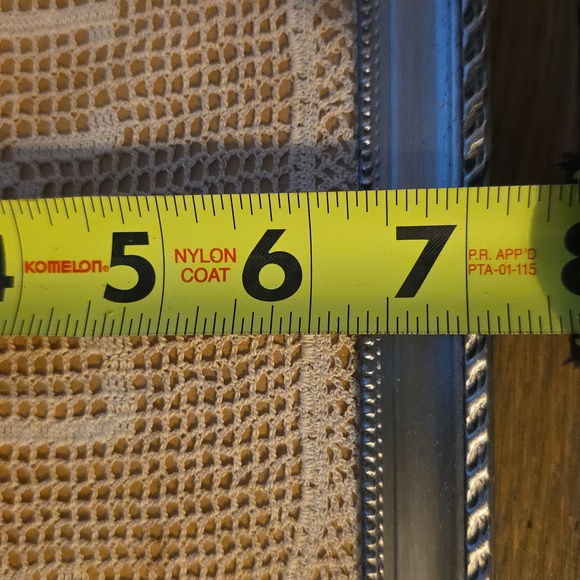 Filet Crochet Lace Doily W/ word "CAKE" Art w/Silver Frame VTG Celebration Party - Picture 8 of 9